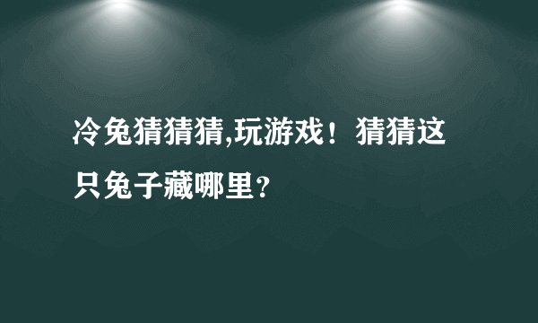 冷兔猜猜猜,玩游戏！猜猜这只兔子藏哪里？