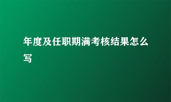 年度及任职期满考核结果怎么写