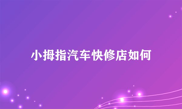 小拇指汽车快修店如何