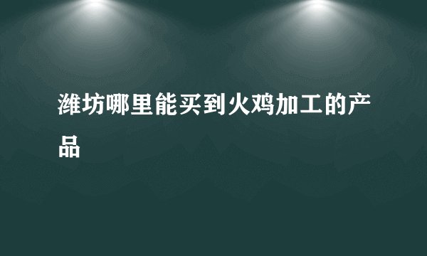 潍坊哪里能买到火鸡加工的产品