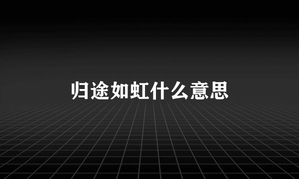 归途如虹什么意思