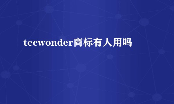 tecwonder商标有人用吗