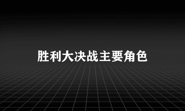 胜利大决战主要角色