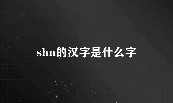 shn的汉字是什么字