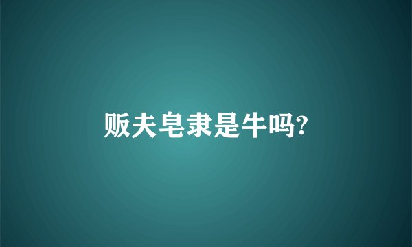 贩夫皂隶是牛吗?