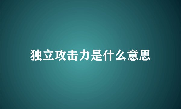 独立攻击力是什么意思