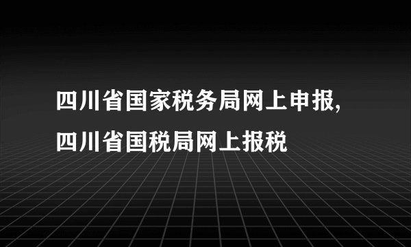 四川省国家税务局网上申报,四川省国税局网上报税