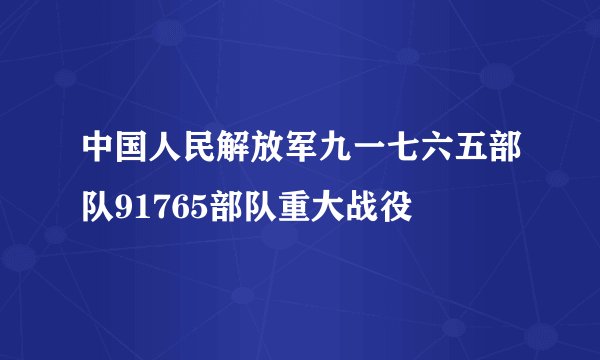中国人民解放军九一七六五部队91765部队重大战役