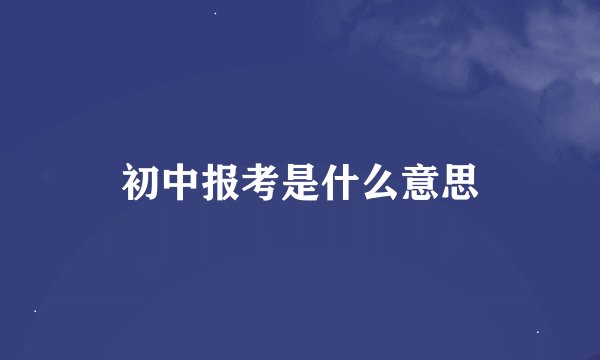 初中报考是什么意思