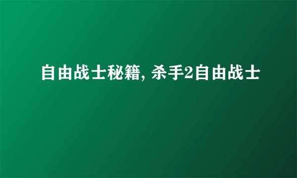 自由战士秘籍, 杀手2自由战士