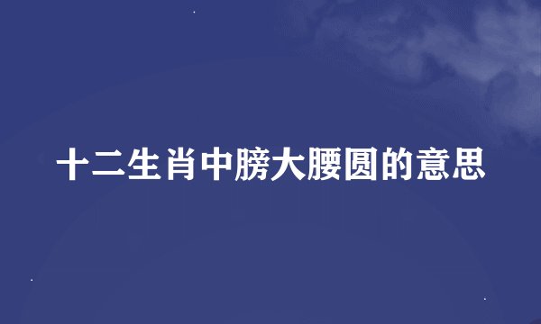 十二生肖中膀大腰圆的意思