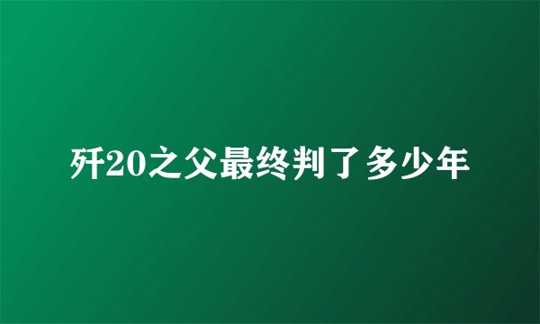 歼20之父最终判了多少年