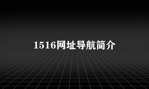 1516网址导航简介