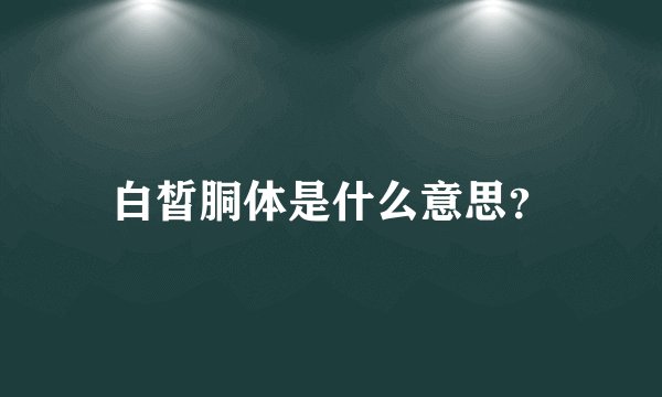白皙胴体是什么意思？