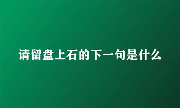 请留盘上石的下一句是什么