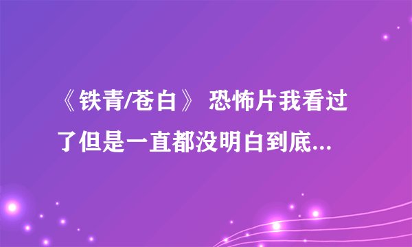 《铁青/苍白》 恐怖片我看过了但是一直都没明白到底讲什么内容啊？谁能给我解释解释，万分感谢.....