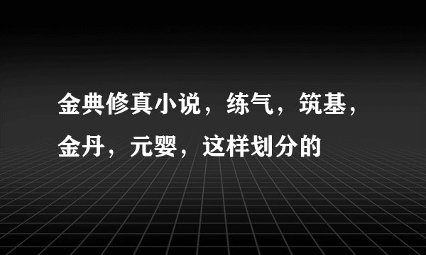 金典修真小说，练气，筑基，金丹，元婴，这样划分的