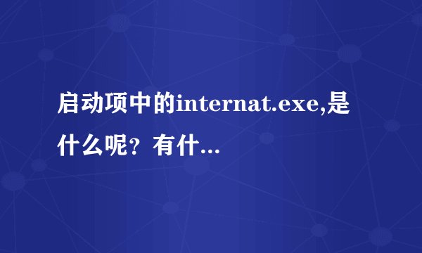 启动项中的internat.exe,是什么呢？有什么用呢？