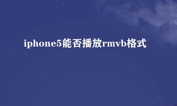 iphone5能否播放rmvb格式