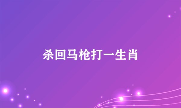 杀回马枪打一生肖