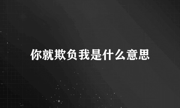 你就欺负我是什么意思