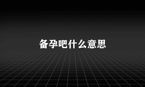 备孕吧什么意思