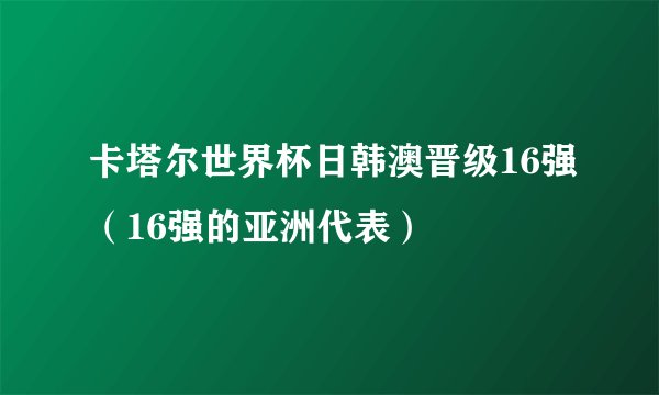 卡塔尔世界杯日韩澳晋级16强（16强的亚洲代表）