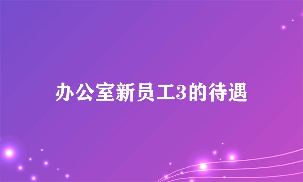办公室新员工3的待遇