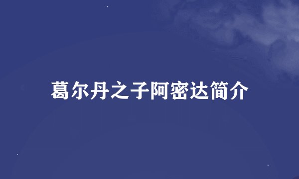 葛尔丹之子阿密达简介