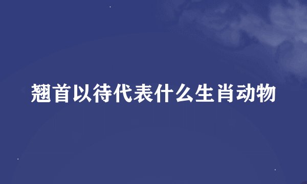 翘首以待代表什么生肖动物