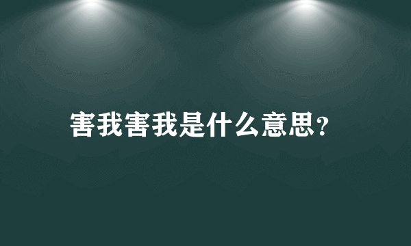害我害我是什么意思？