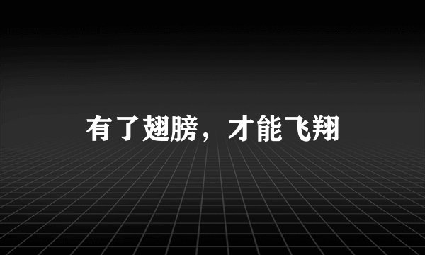 有了翅膀，才能飞翔