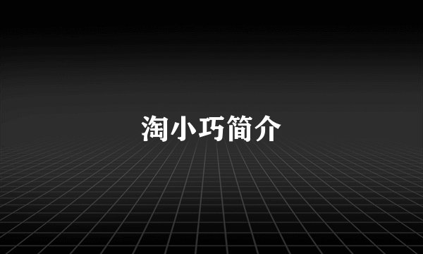 淘小巧简介