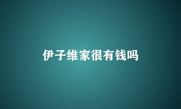 伊子维家很有钱吗