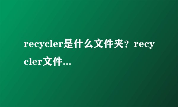 recycler是什么文件夹？recycler文件夹可以删除吗