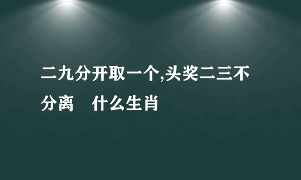 二九分开取一个,头奖二三不分离昰什么生肖