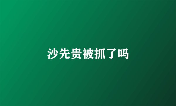 沙先贵被抓了吗