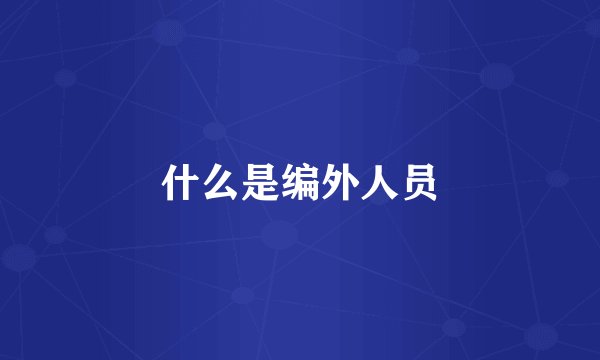 什么是编外人员