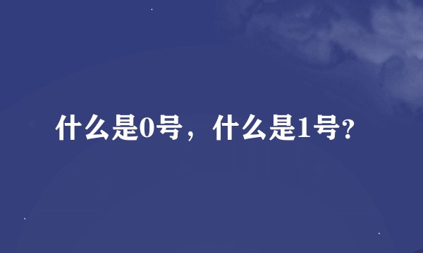 什么是0号，什么是1号？
