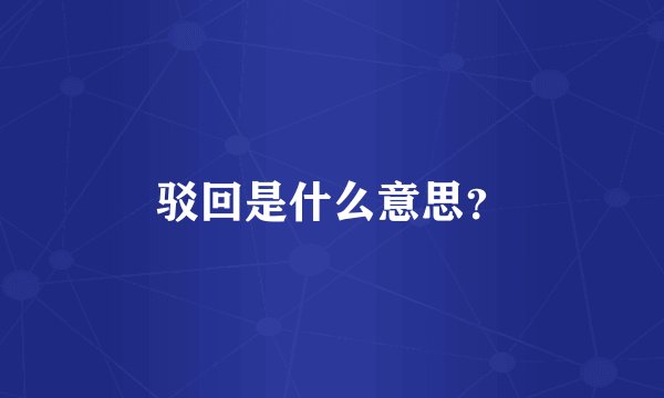 驳回是什么意思？
