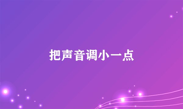 把声音调小一点