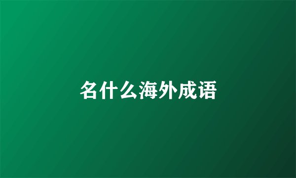 名什么海外成语
