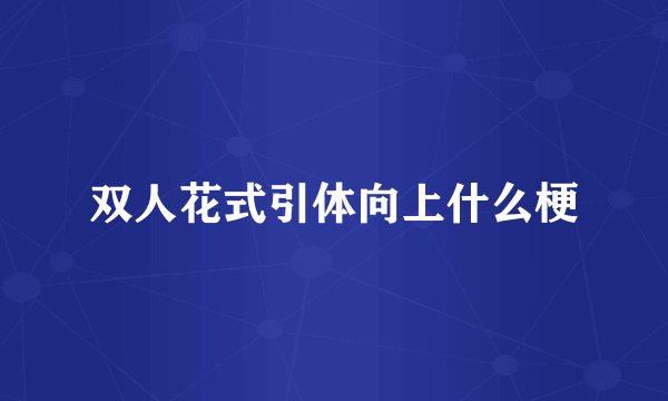 双人花式引体向上什么梗