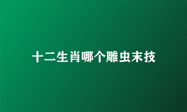 十二生肖哪个雕虫末技
