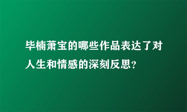 毕楠萧宝的哪些作品表达了对人生和情感的深刻反思？