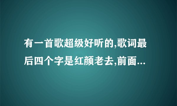 有一首歌超级好听的,歌词最后四个字是红颜老去,前面是什么岁月,节奏很快,声音很像郑国锋,张提，中国风