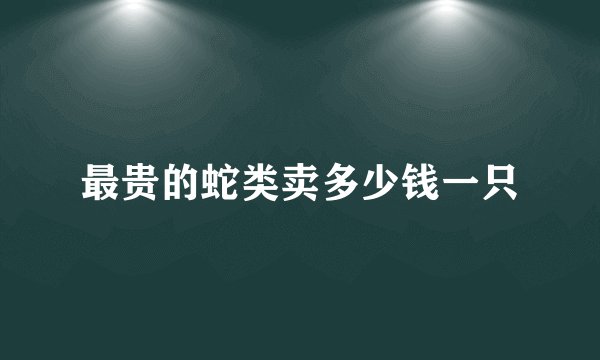 最贵的蛇类卖多少钱一只