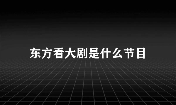 东方看大剧是什么节目