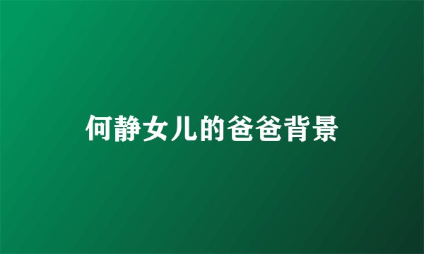何静女儿的爸爸背景