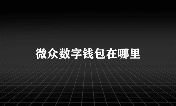 微众数字钱包在哪里